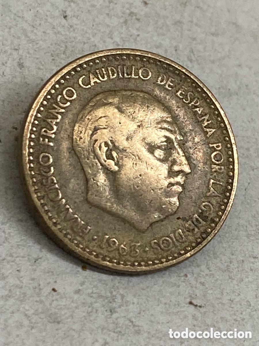Monedas Franco: Moneda 1 peseta 1963 E65 V41 - Foto 1