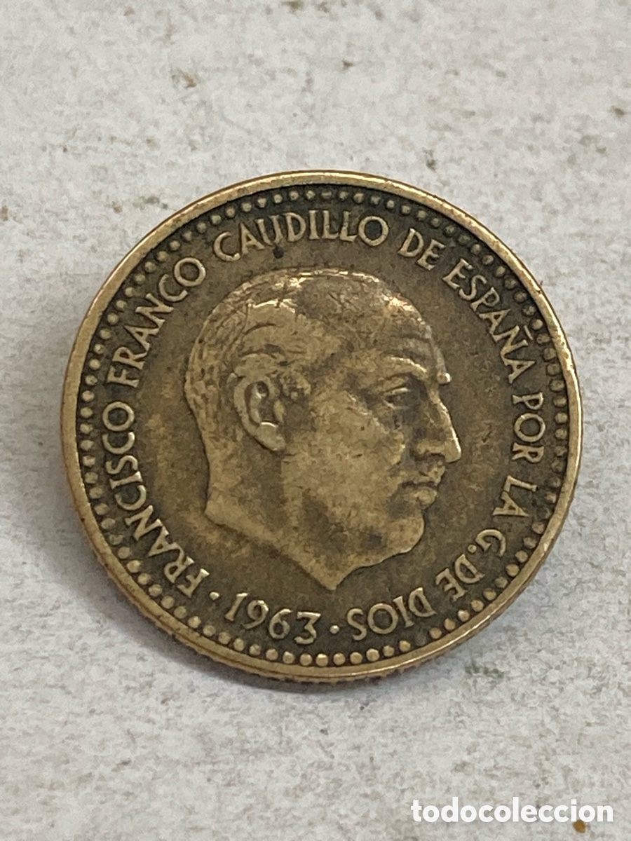 Monedas Franco: Moneda 1 peseta 1963 E67 V41 - Foto 1