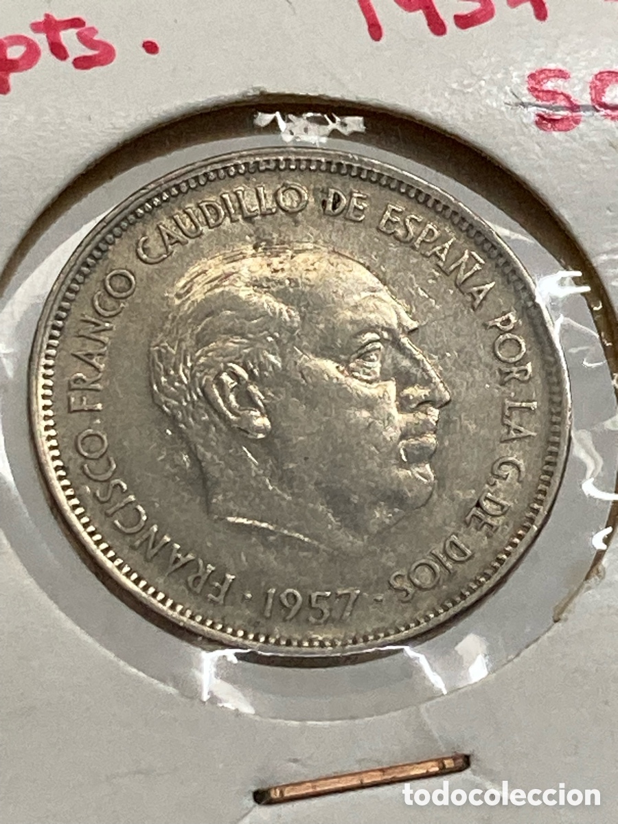 Monedas Franco: Moneda 25 pesetas 1957 E71 /X12 - Foto 2