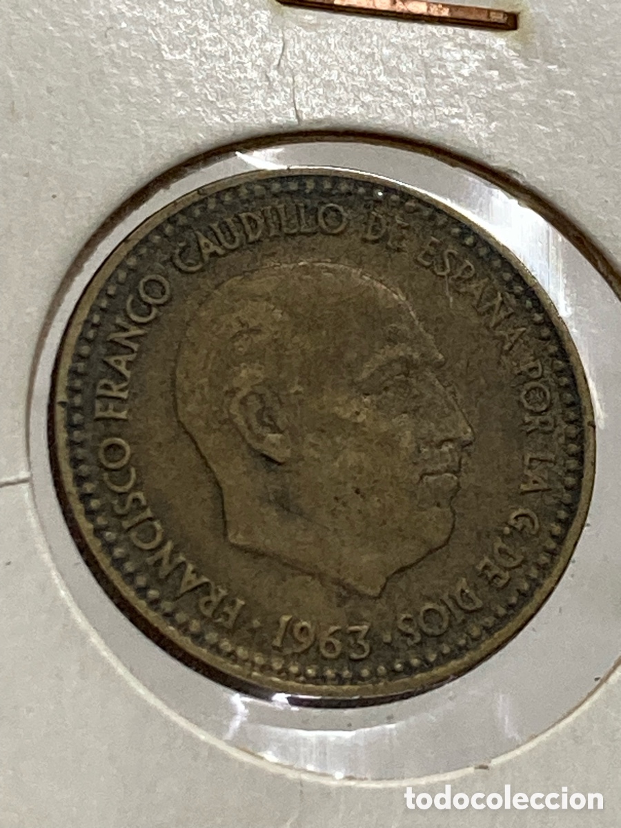 Monedas Franco: Moneda 1 peseta 1963 E65 /X53 - Foto 1