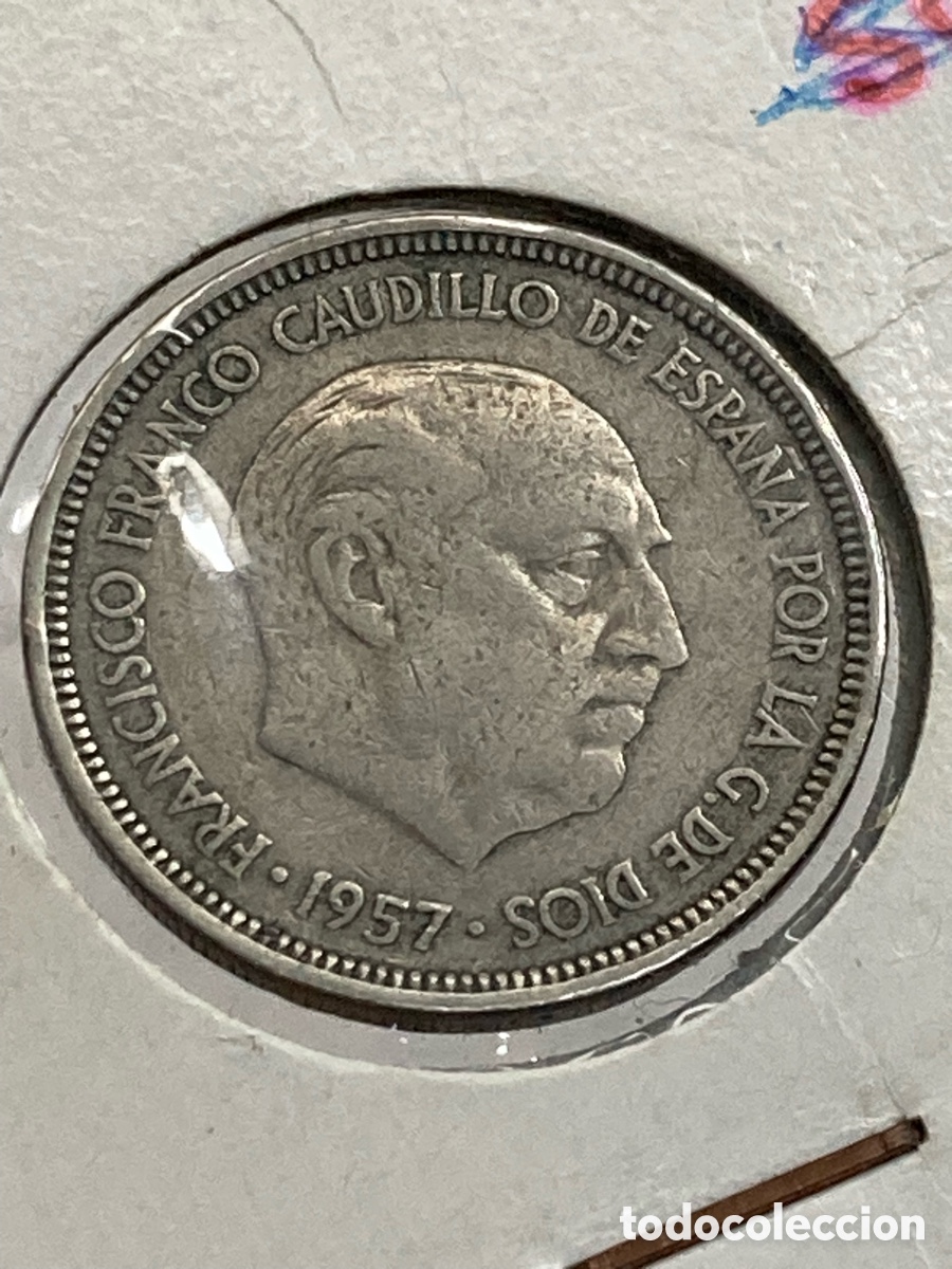 Monedas Franco: Moneda 5 pesetas 1957 E59 /X51 - Foto 2