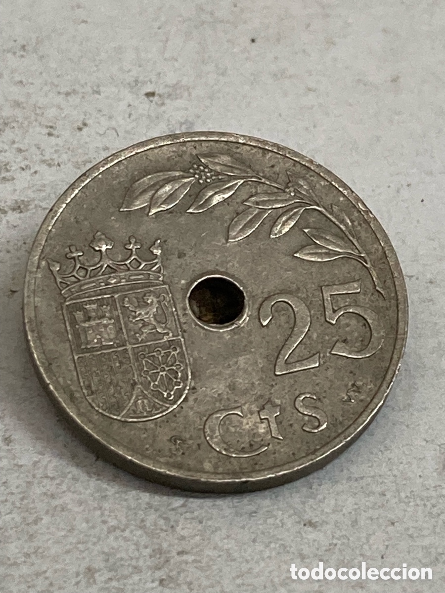 Monedas Franco: Moneda de 25 c&eacute;ntimos 1937 L59 - Foto 2
