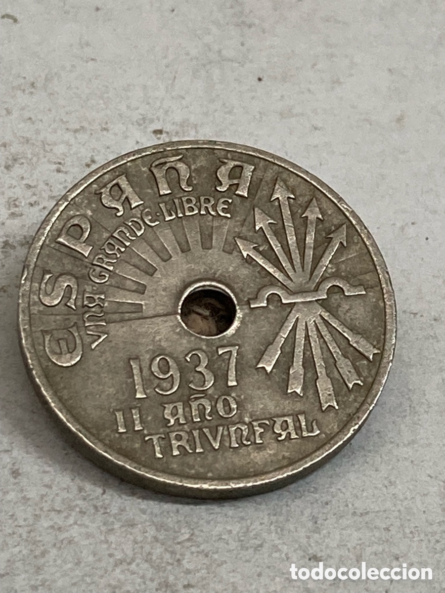 Monedas Franco: Moneda de 25 c&eacute;ntimos 1937 L59 - Foto 1