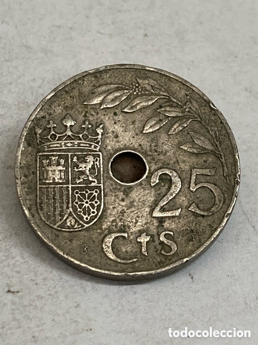 Monedas Franco: Moneda 25cts 1937 L59 - Foto 2