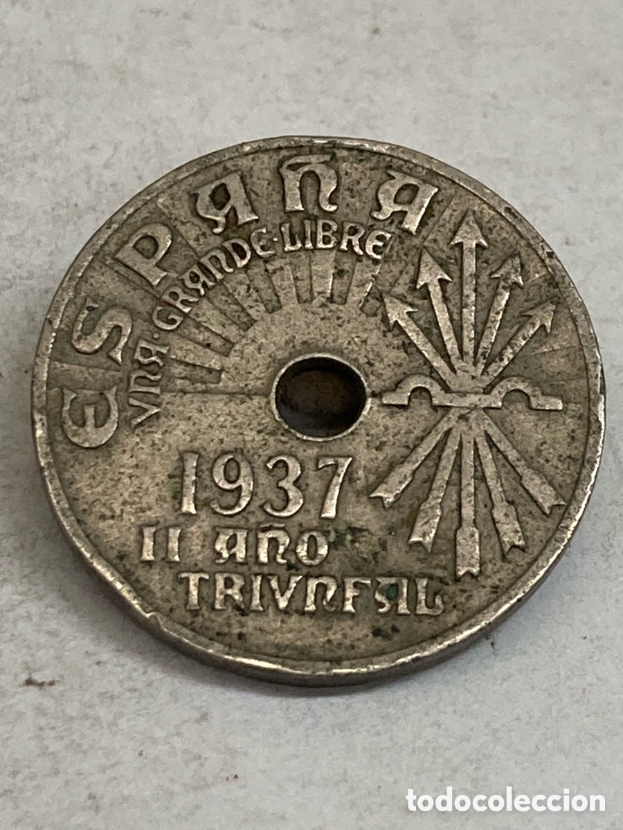 Monedas Franco: Moneda 25cts 1937 L59 - Foto 1