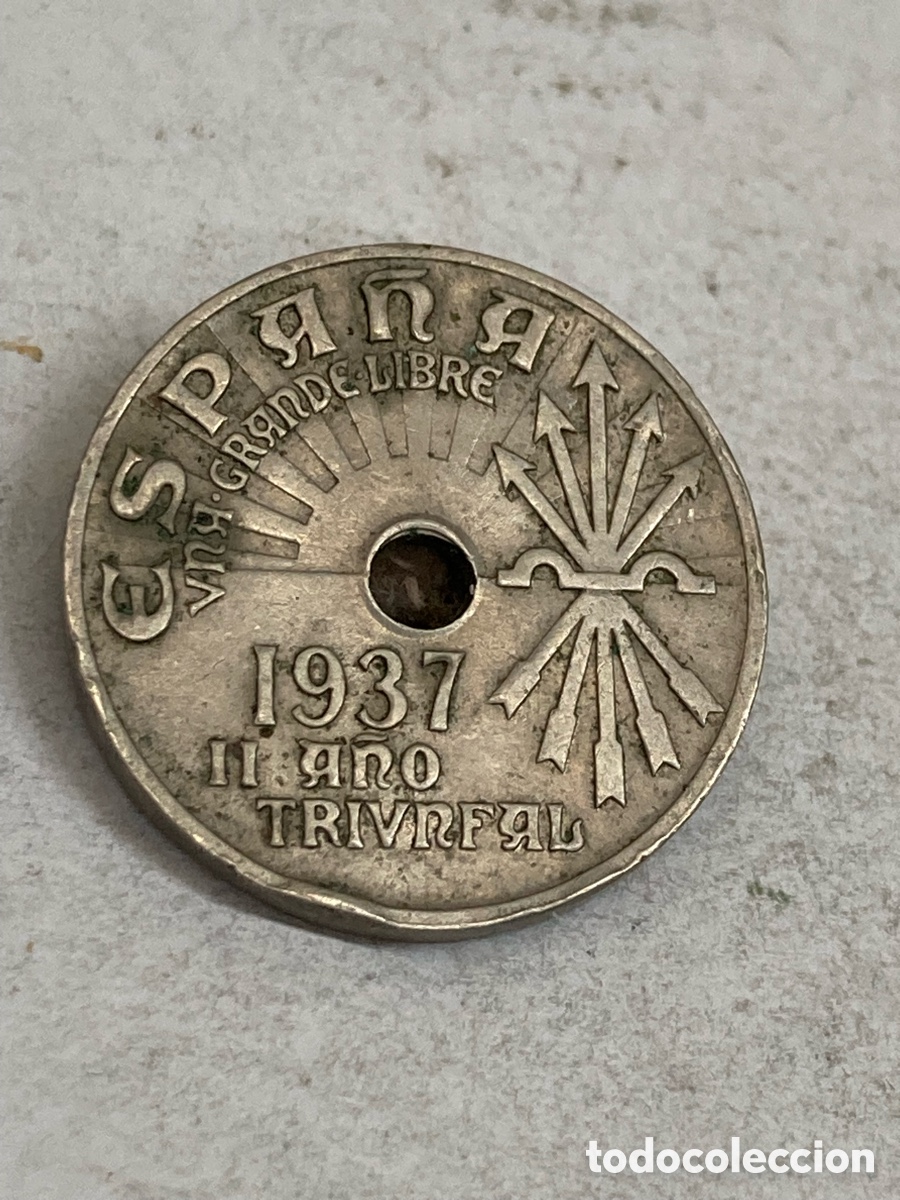 Monedas Franco: Moneda 25Cts 1937 L59 - Foto 2