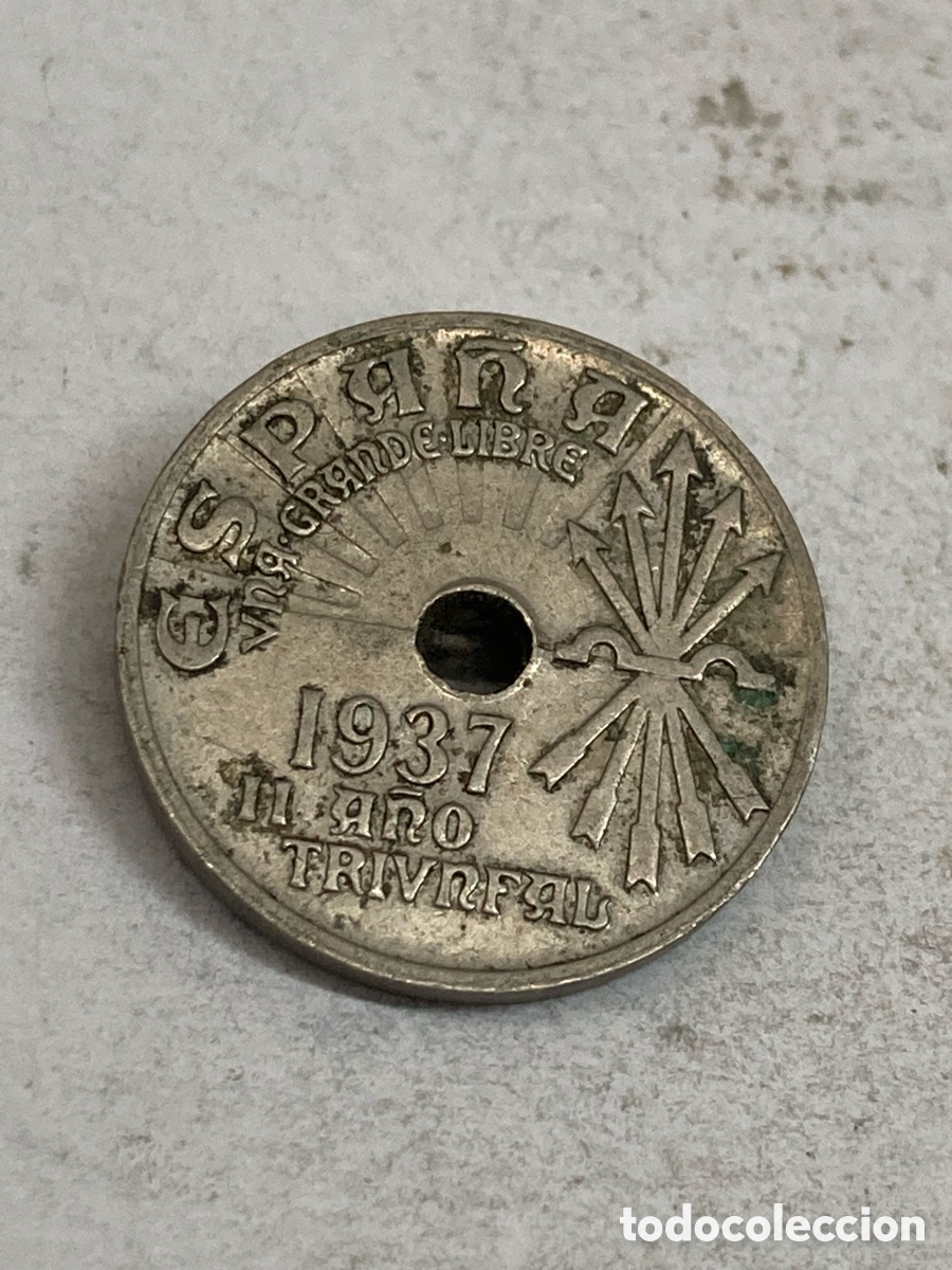 Monedas Franco: Moneda 25 Cts 1937 L59 - Foto 2