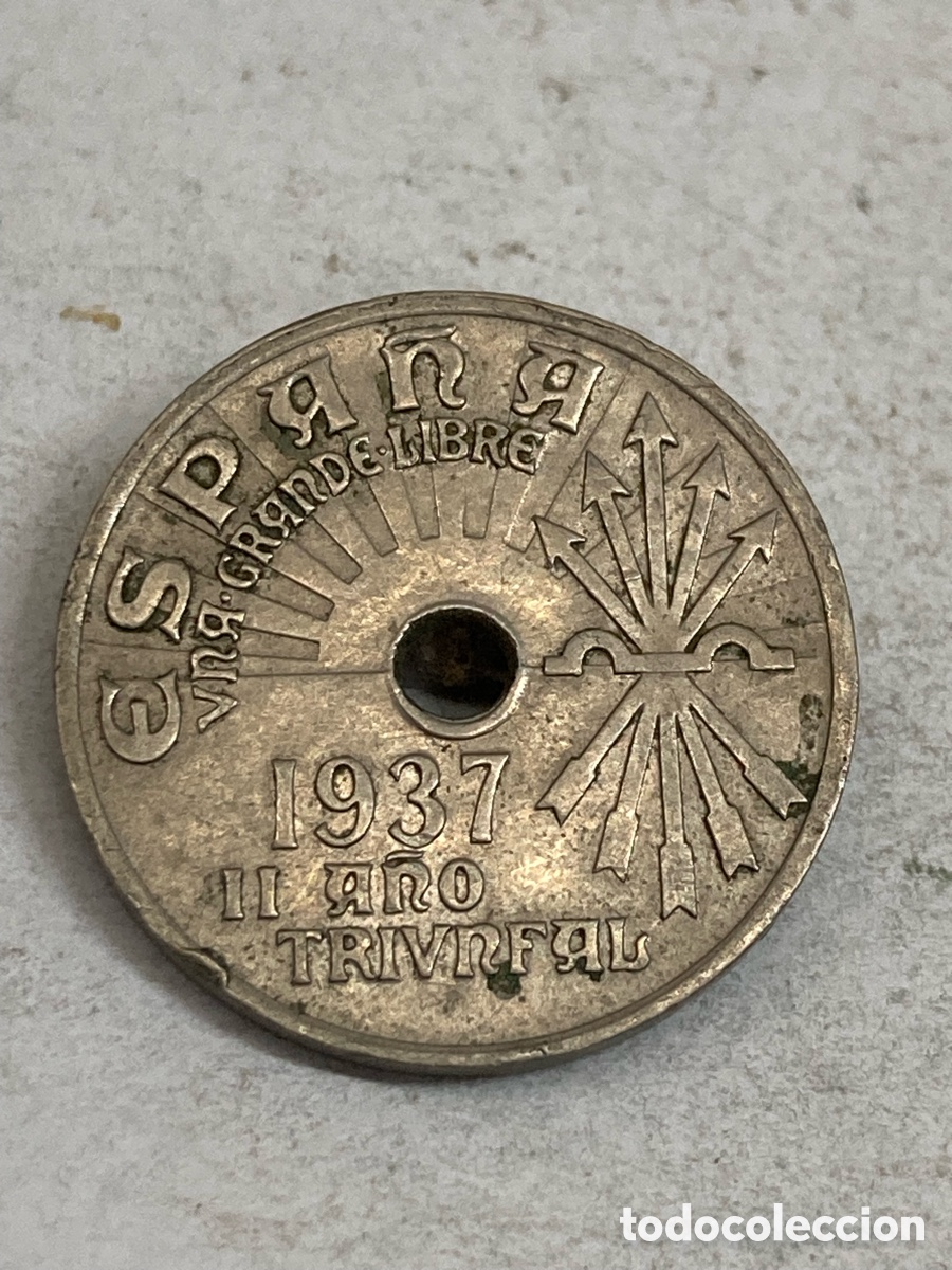 Monedas Franco: Moneda 25Cts 1937 L59 - Foto 2