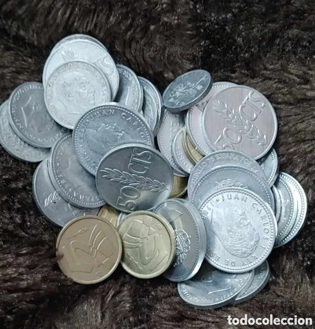 Monedas Franco: SURTIDO DE 100 MONEDAS ESPA&Ntilde;OLAS - Foto 2