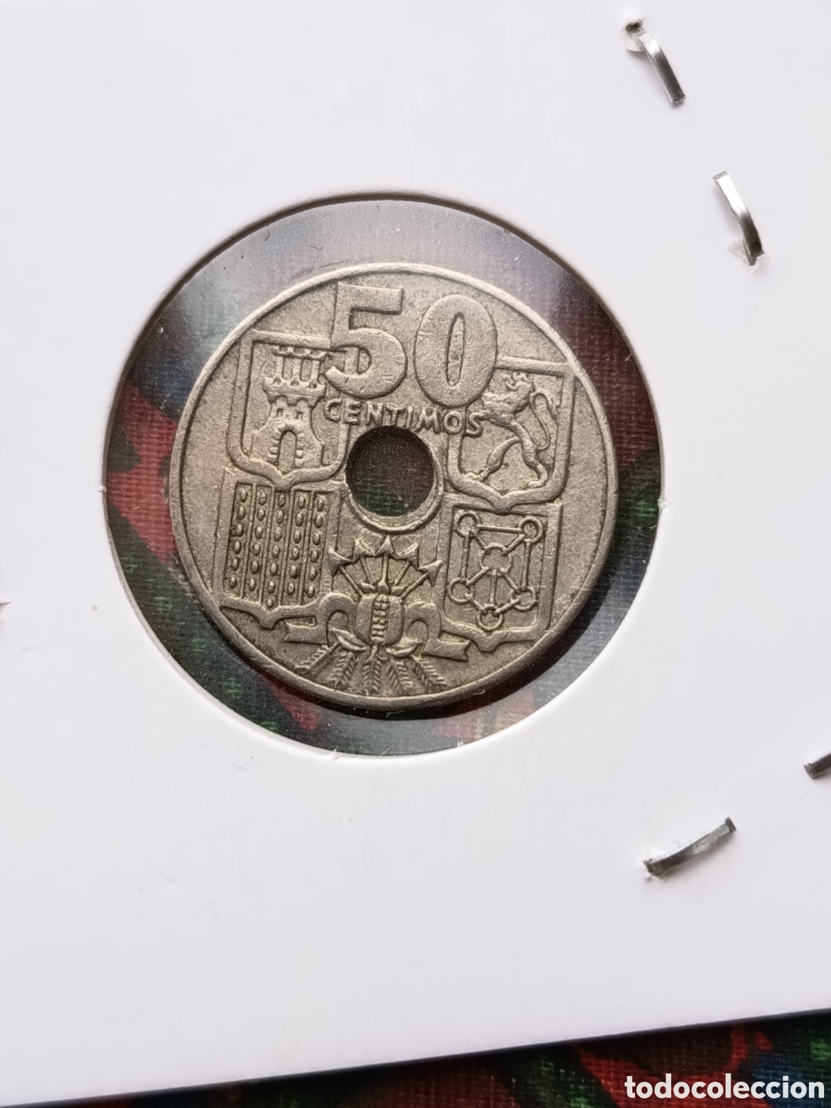 Monedas Franco: Moneda 50 C&eacute;ntimos Espa&ntilde;a 1949*62 - Foto 2