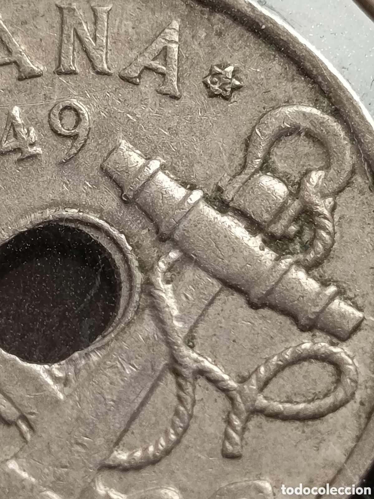 Monedas Franco: Moneda 50 C&eacute;ntimos Espa&ntilde;a 1949*62 - Foto 5