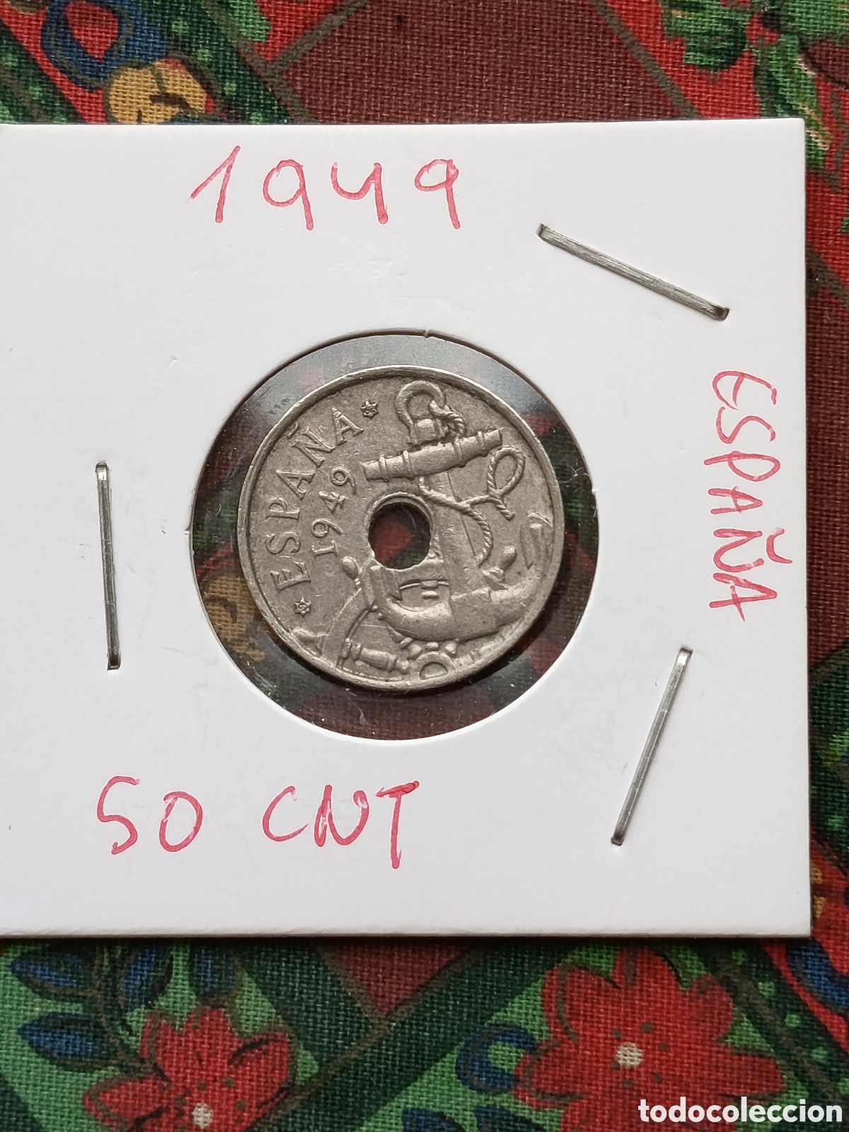 Monedas Franco: Moneda 50 C&eacute;ntimos Espa&ntilde;a 1949*62 - Foto 1