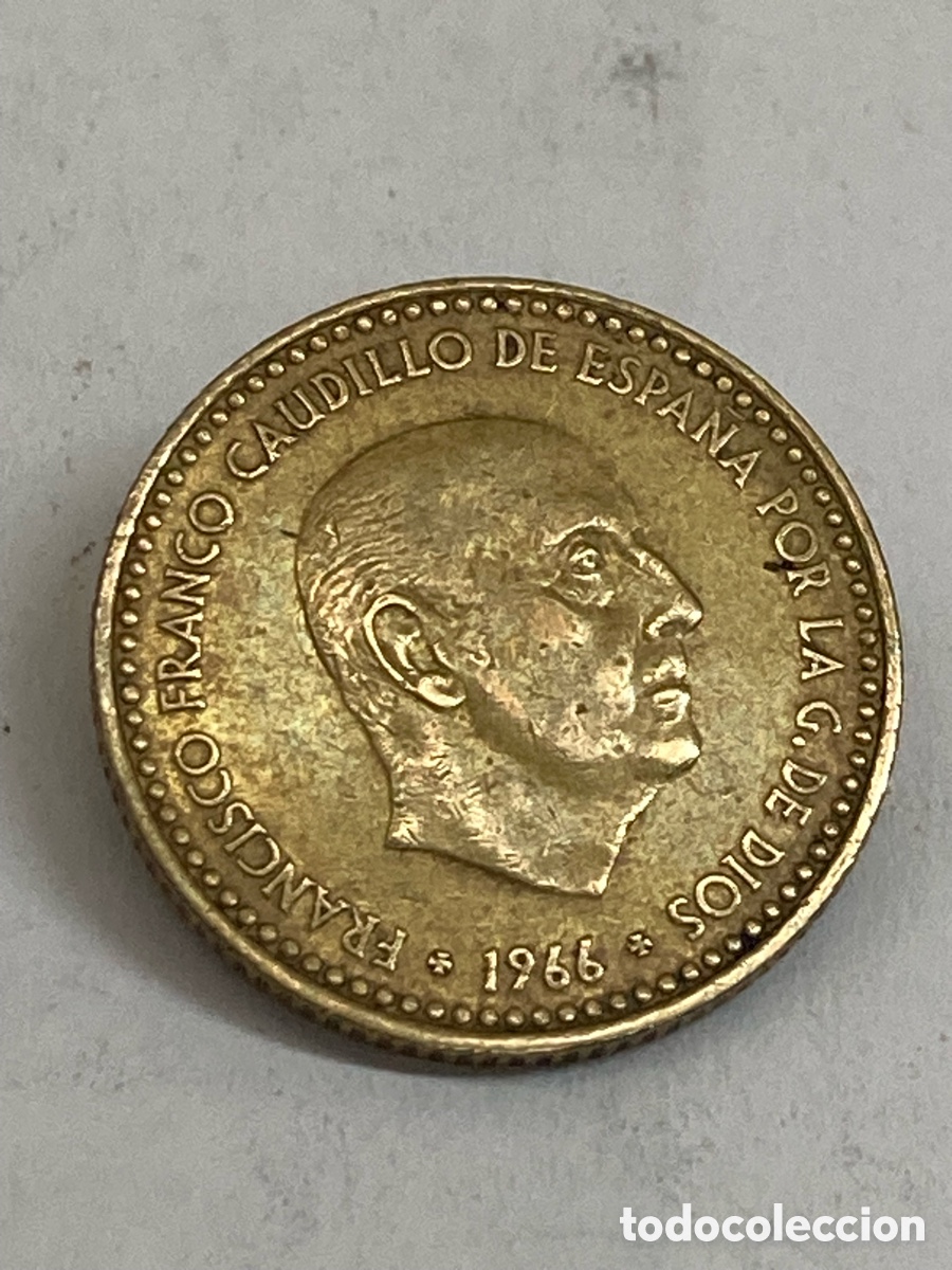 Monedas Franco: Moneda 1 peseta 1966 E77/L60 - Foto 1