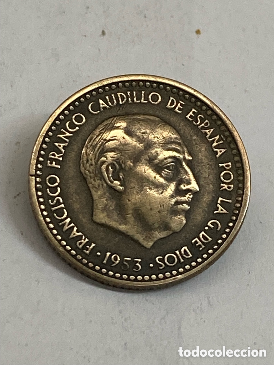 Monedas Franco: Moneda 1 pesetas 1953 E63 L60 - Foto 1