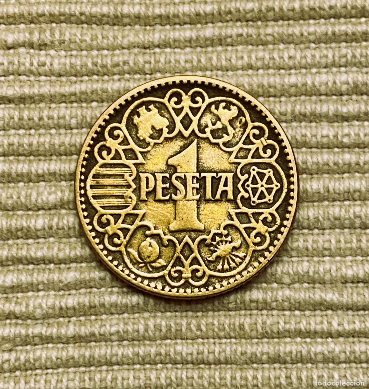 Monedas Franco: MONEDA DE 1 PESETA DE 1944 - Foto 1