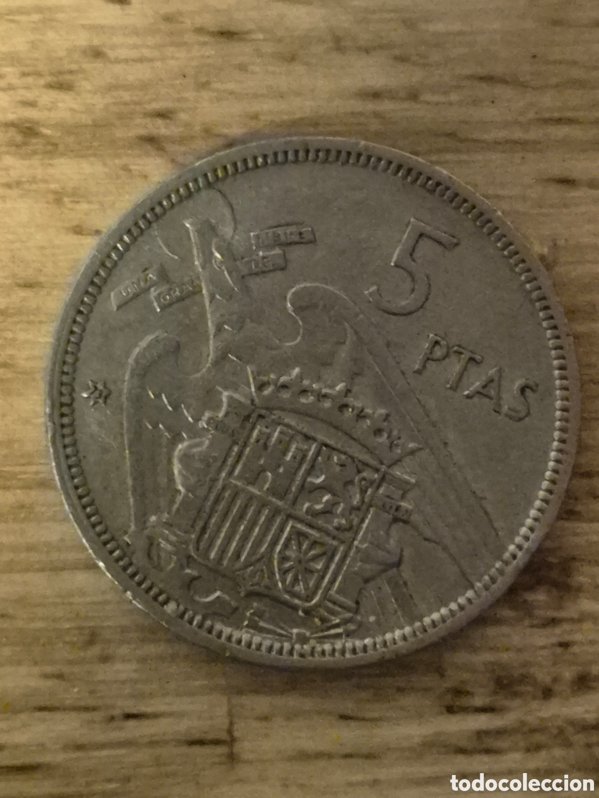 Monedas Franco: Moneda 5 pesetas 1957 - Foto 1