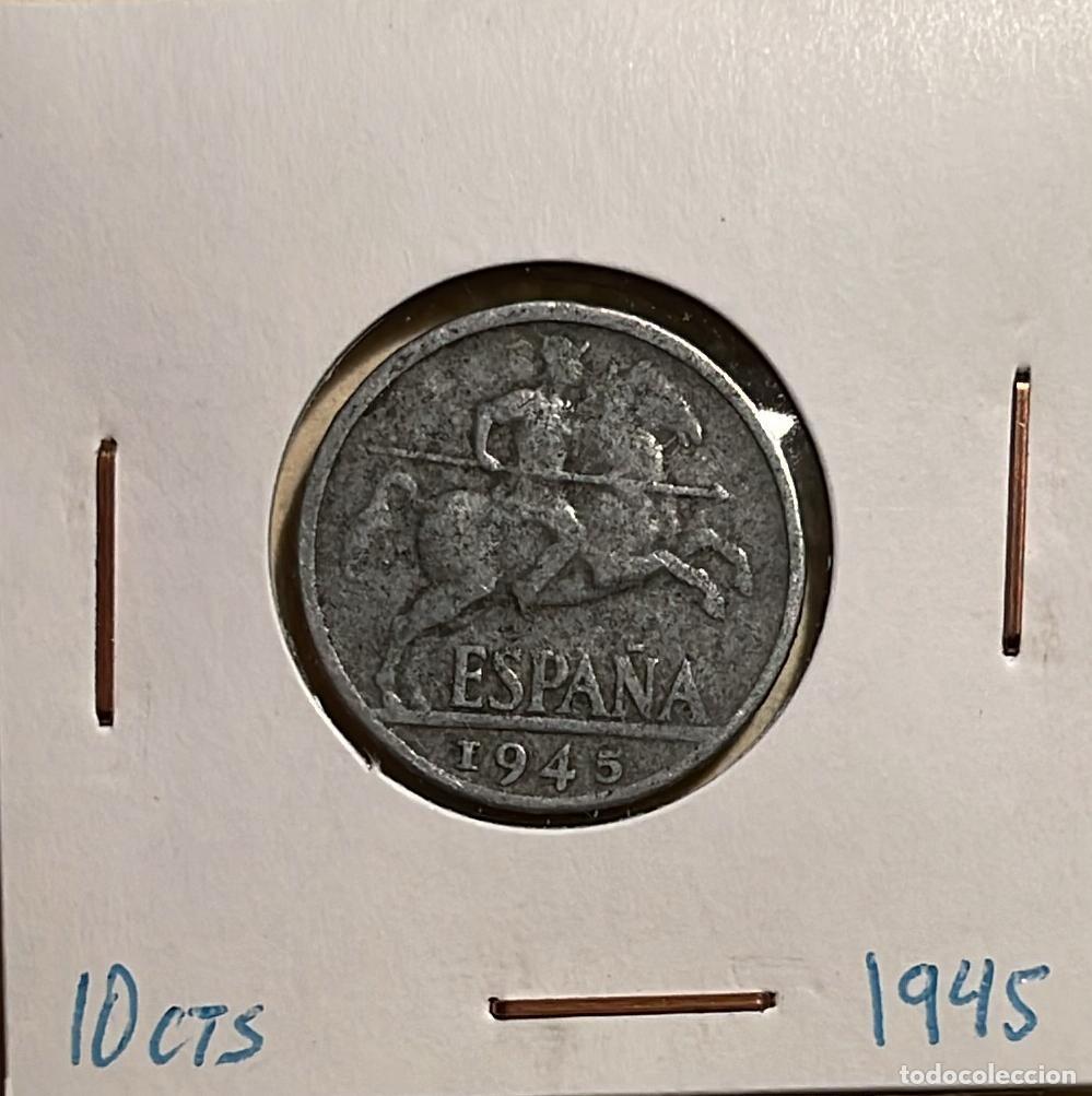 Monedas Franco: ESPA&Ntilde;A 10 CENTIMOS 1945. CIRCULADA - Foto 1