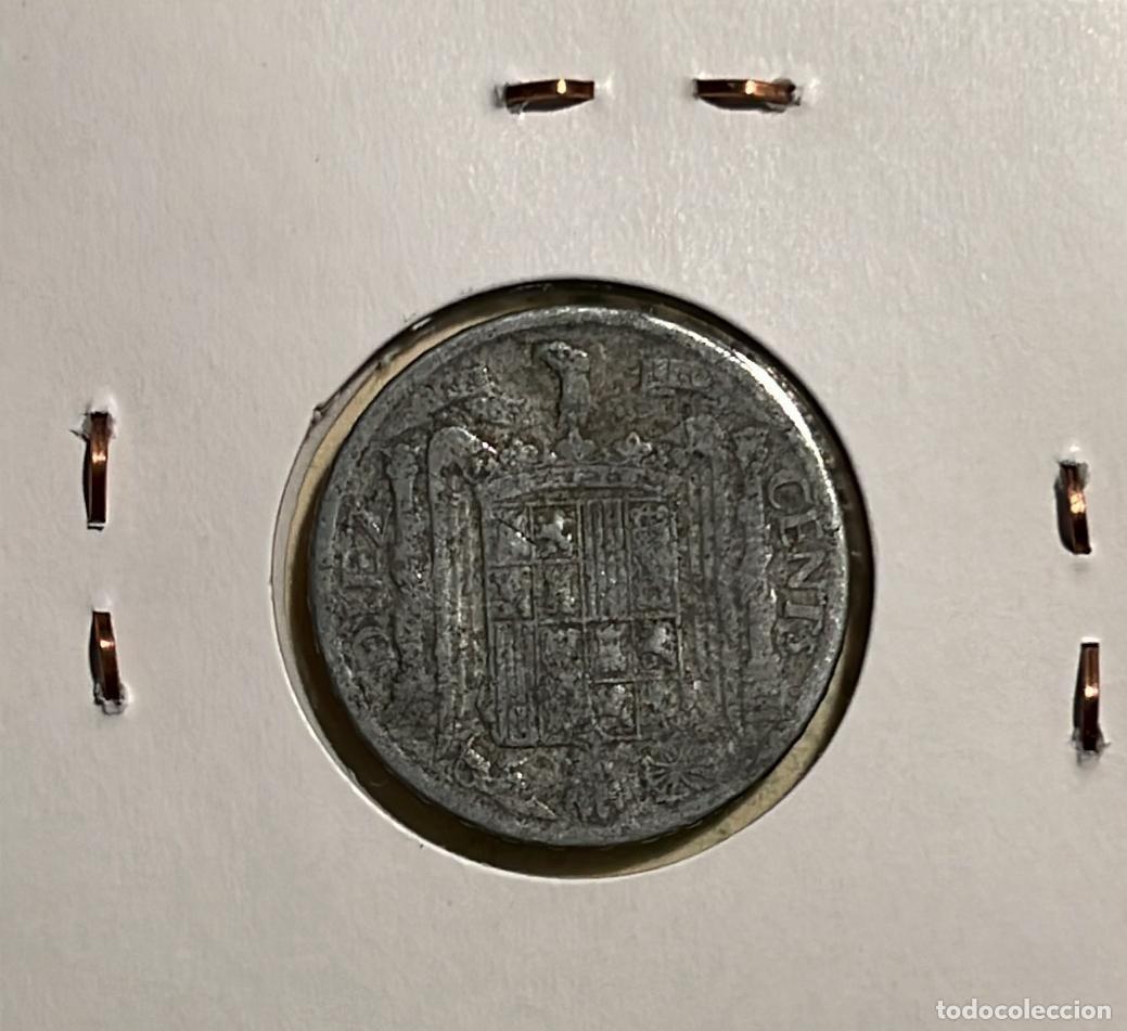 Monedas Franco: ESPA&Ntilde;A 10 CENTIMOS 1945. CIRCULADA - Foto 2