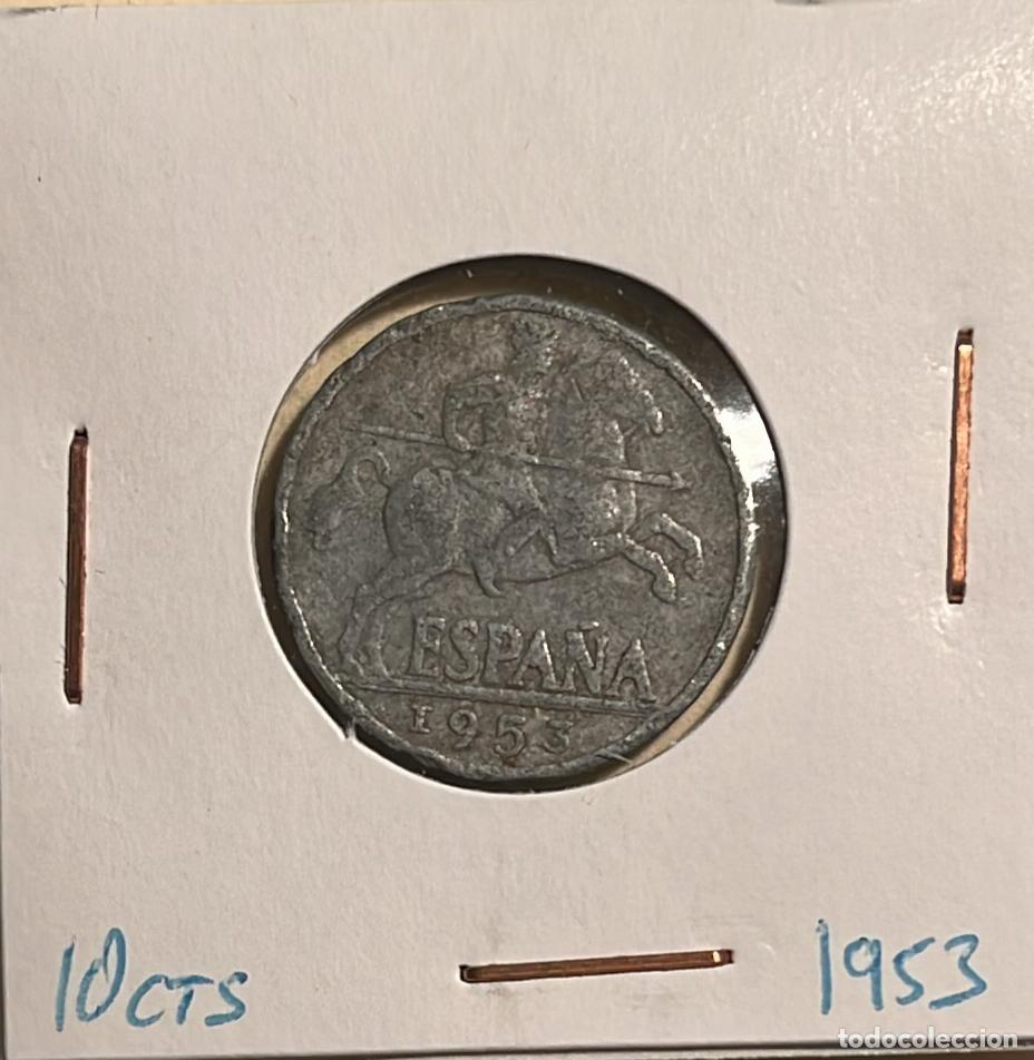 Monedas Franco: ESPA&Ntilde;A 10 CENTIMOS 1953. CIRCULADA - Foto 1
