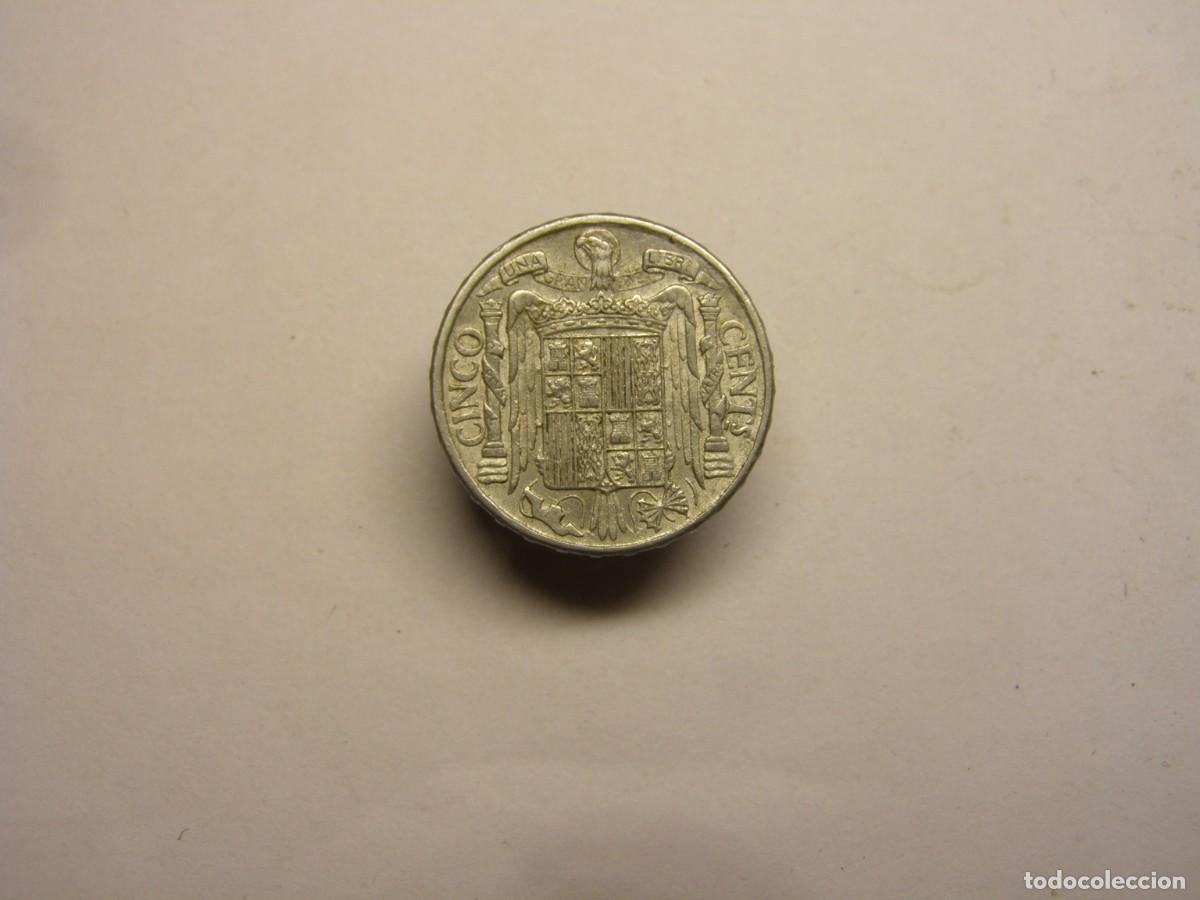 Monedas Franco: Moneda 5 c&eacute;ntimos, Espa&ntilde;a, a&ntilde;o 1945. - Foto 2
