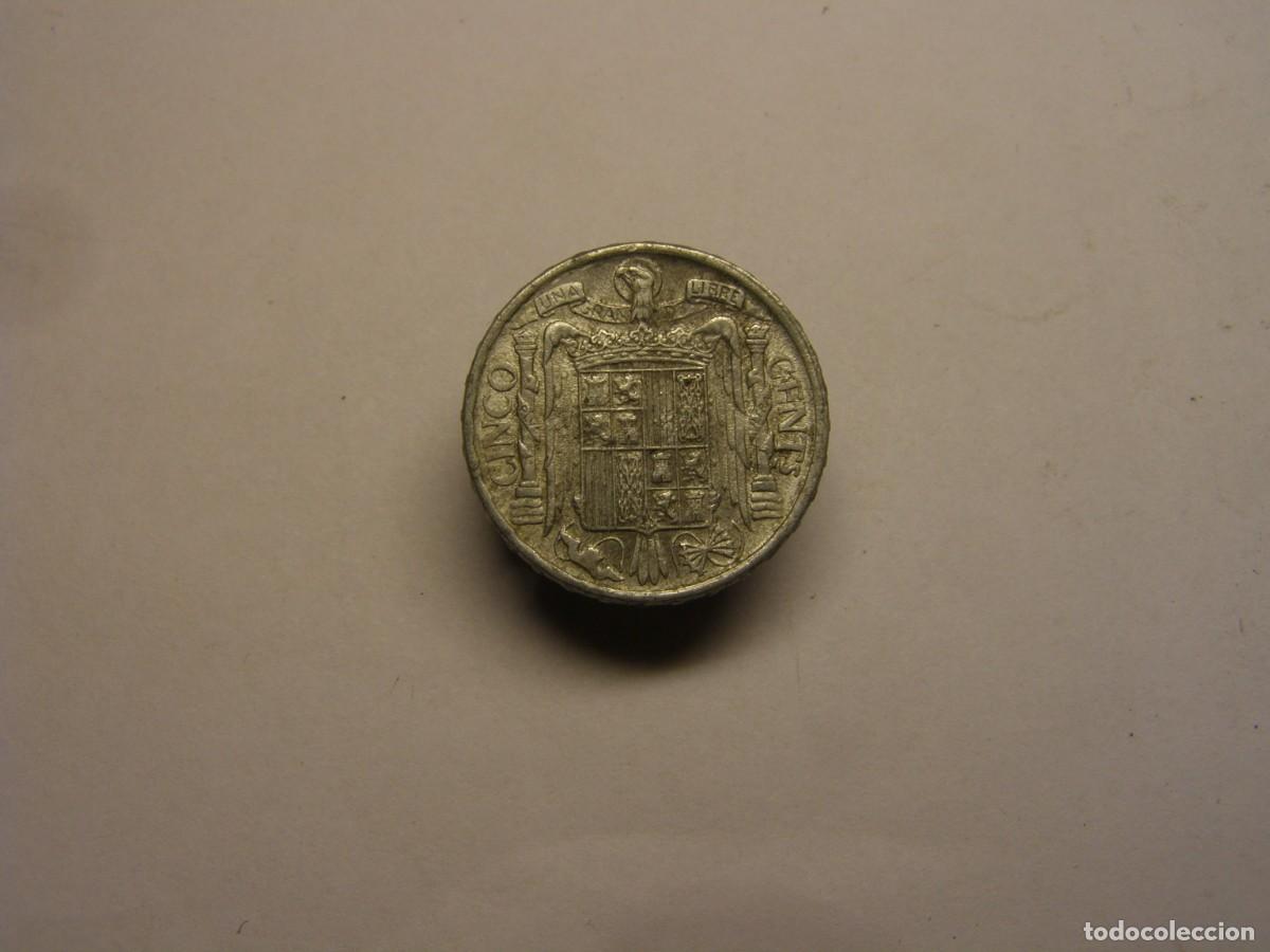 Monedas Franco: Moneda 5 c&eacute;ntimos, Espa&ntilde;a, a&ntilde;o 1945. - Foto 2