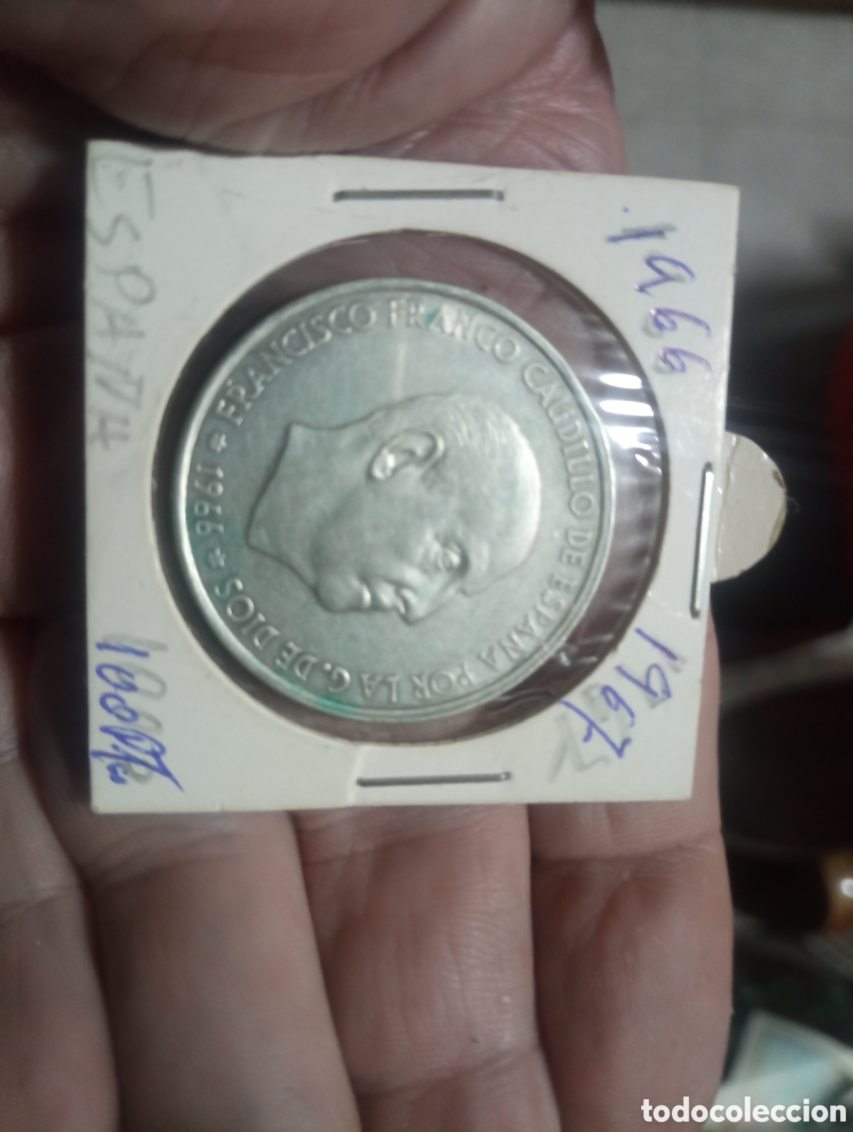 Monedas Franco: Moneda plata de 100 pesetas de 1966 67 - Foto 3
