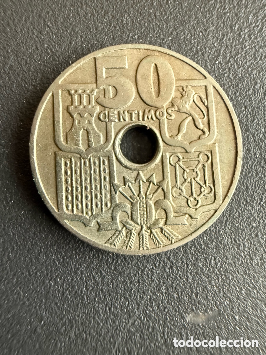 Monedas Franco: Moneda 50 C&eacute;ntimos. 1949 * 51 - Foto 2