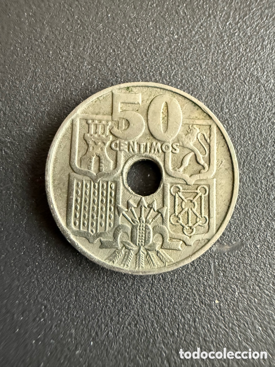Monedas Franco: Moneda 50 C&eacute;ntimos. 1949 * 53 - Foto 2