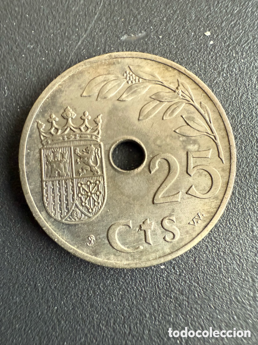 Monedas Franco: Moneda. 25 C&eacute;ntimos. 1937 - Foto 2