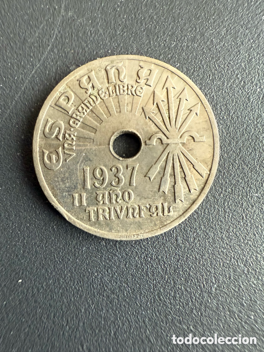 Monedas Franco: Moneda. 25 C&eacute;ntimos. 1937 - Foto 1