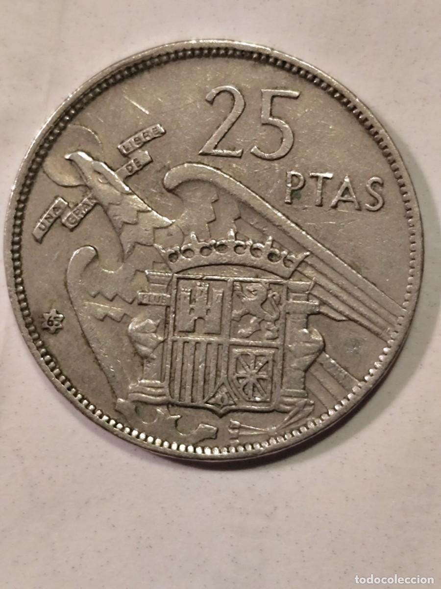 Monedas Franco: Moneda de 25 pesetas de 1957*65 - Foto 1