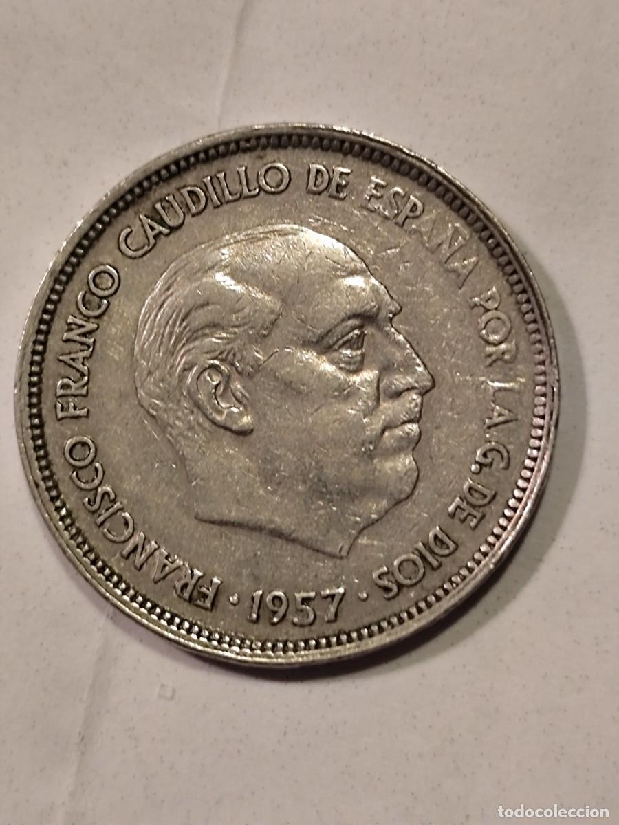 Monedas Franco: Moneda de 25 pesetas de 1957*65 - Foto 3