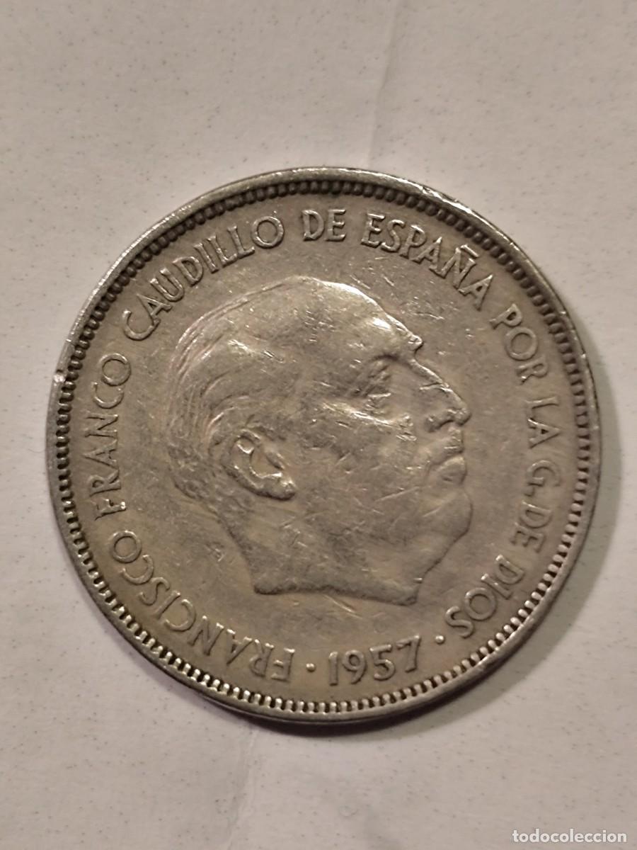 Monedas Franco: Moneda de 25 pesetas de 1957*64 - Foto 2