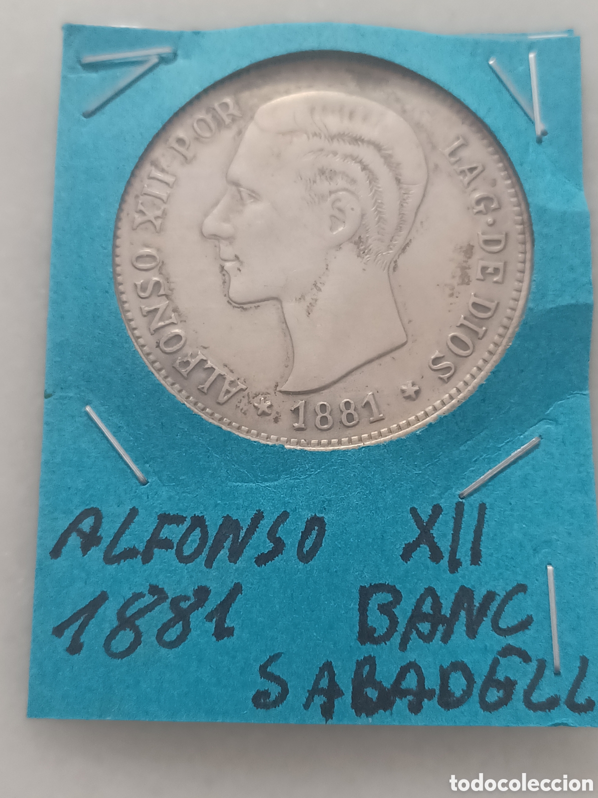 Monedas Franco: R&eacute;plica de moneda alfonso XII 1881 - Foto 1