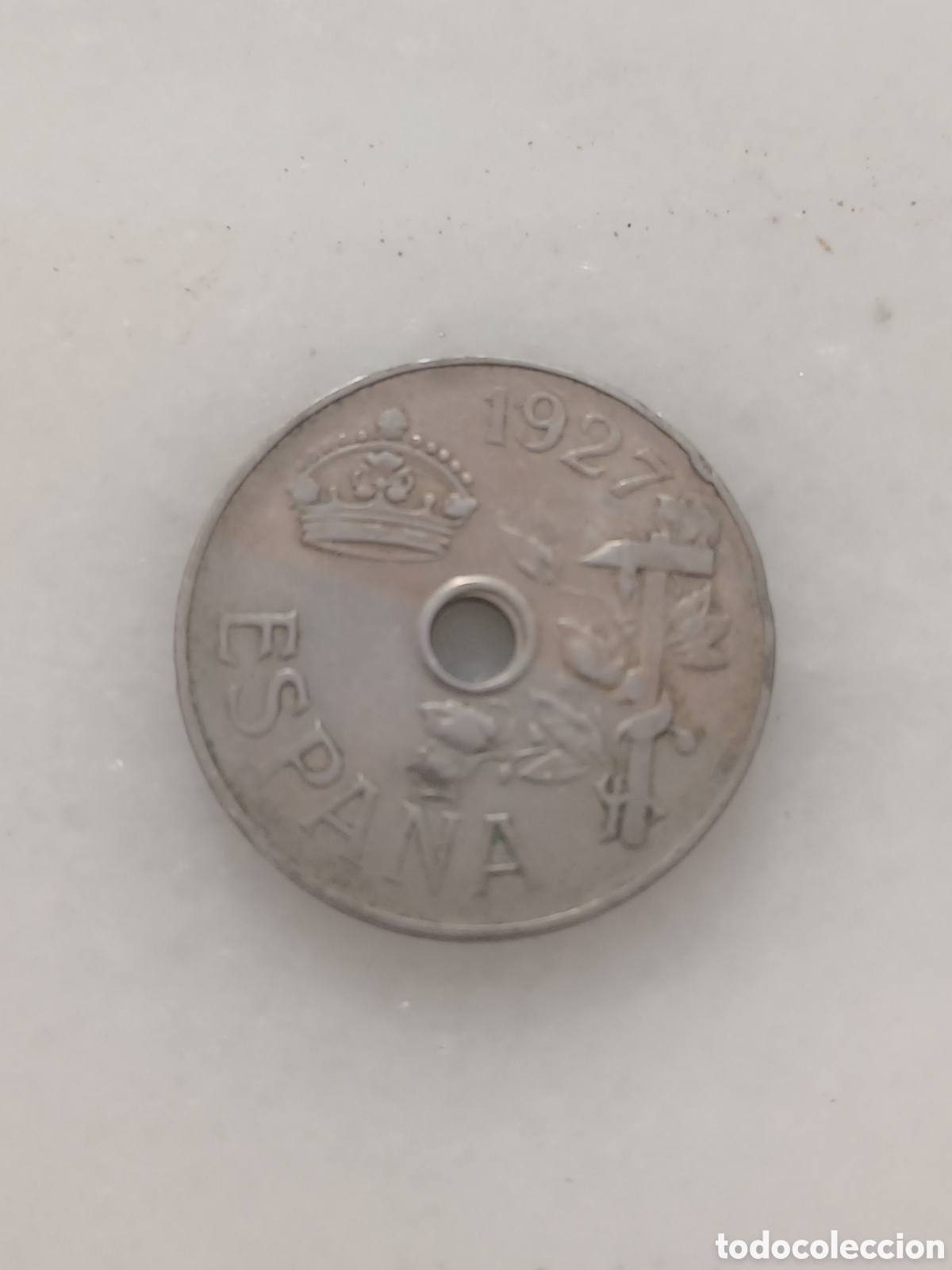 Monedas Franco: Moneda 25 centimos 1927 espa&ntilde;a - Foto 1