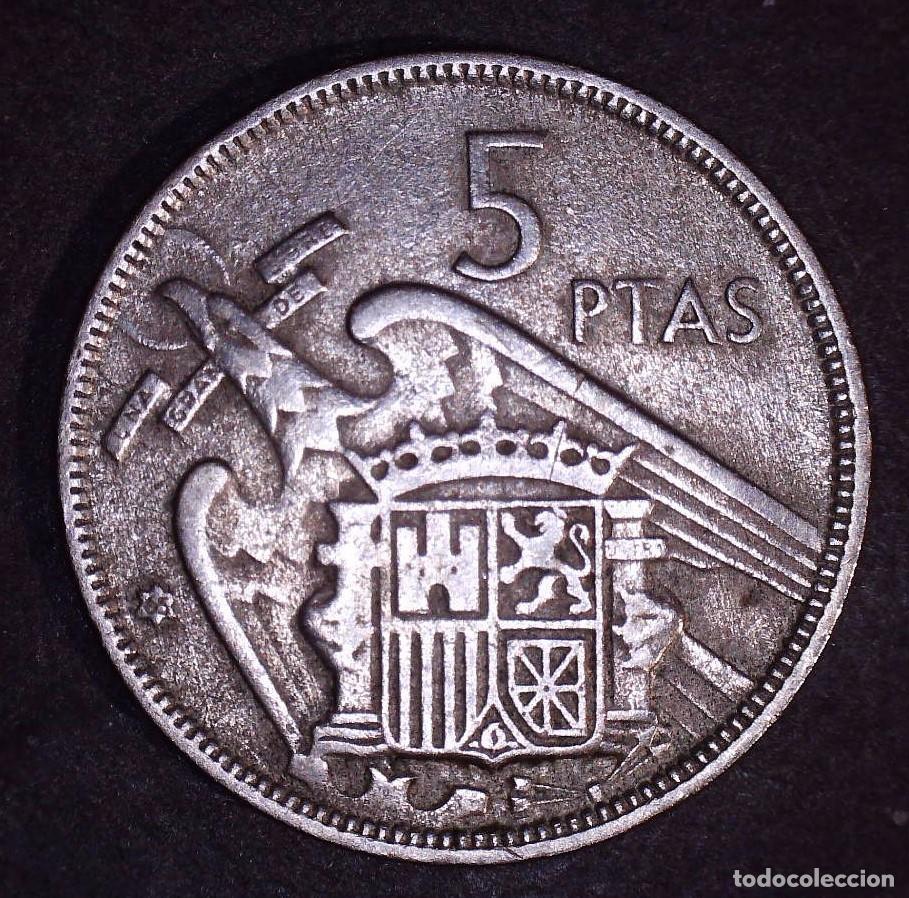 Monedas Franco: 5 pesetas a&ntilde;o 1957 * 65 - Foto 2