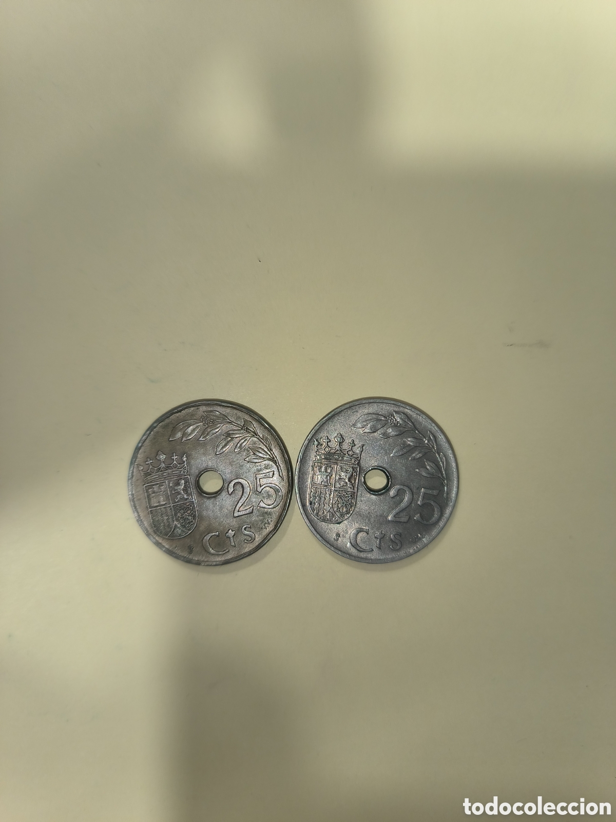 Monedas Franco: 25 centimos de 1937 caudillo - Foto 1