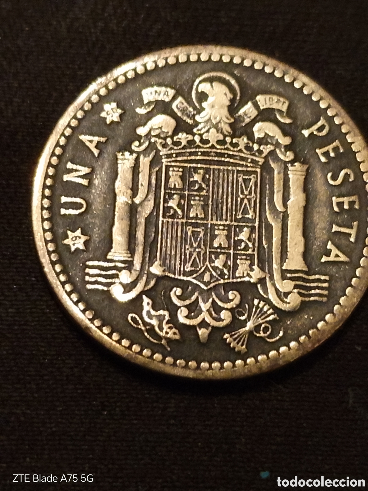 Monedas Franco: Moneda de una Peseta 1947 - Foto 2