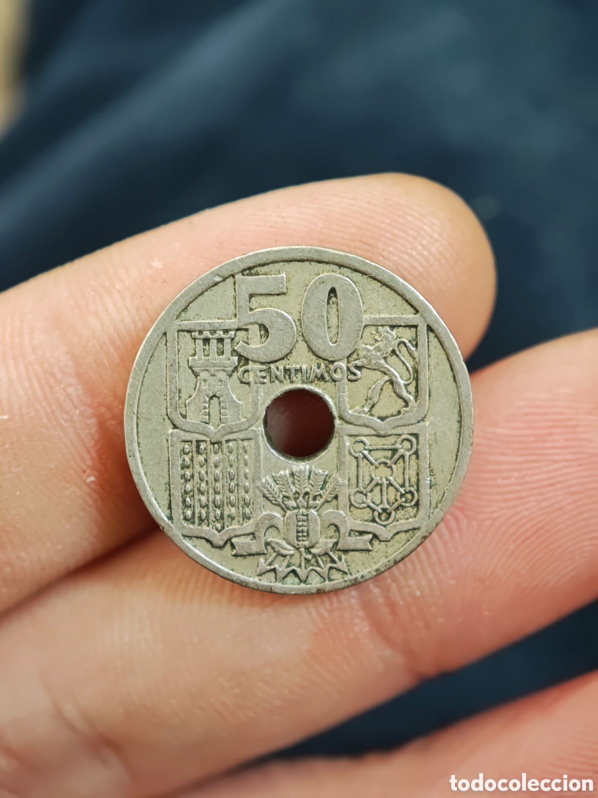 Moedas Franco: 50 c&eacute;ntimos flechas invertidas 1949