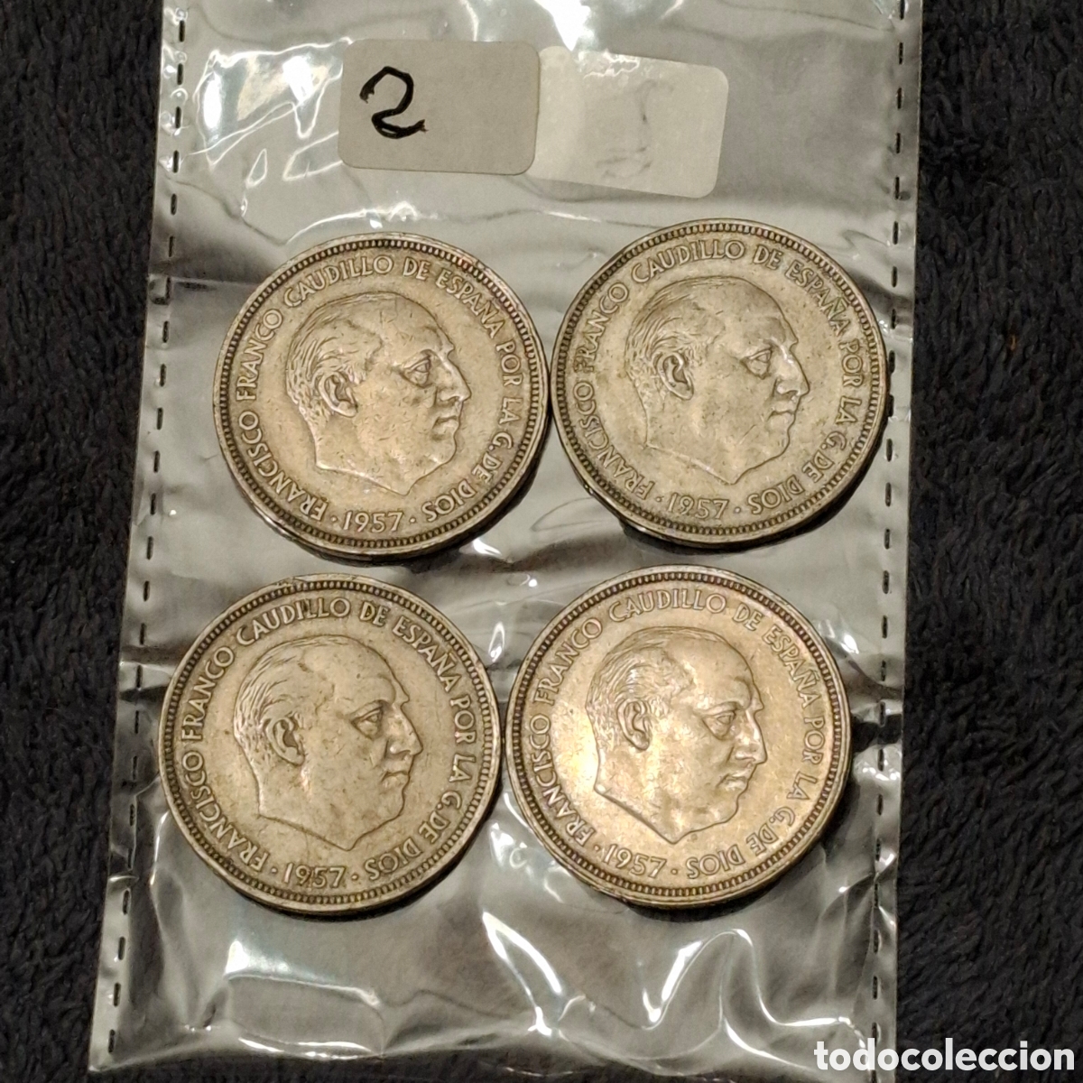 Moedas Franco: Lote, De 4 Monedas De 50 Pesetas De Francisco Franco, Del 1957, Con El Aguila.