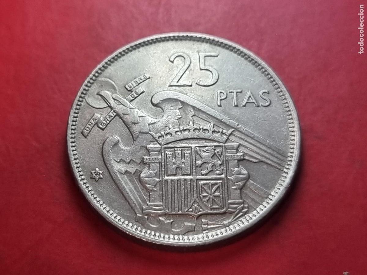 Moedas Franco: 25 PESETAS 1957 59* MBC