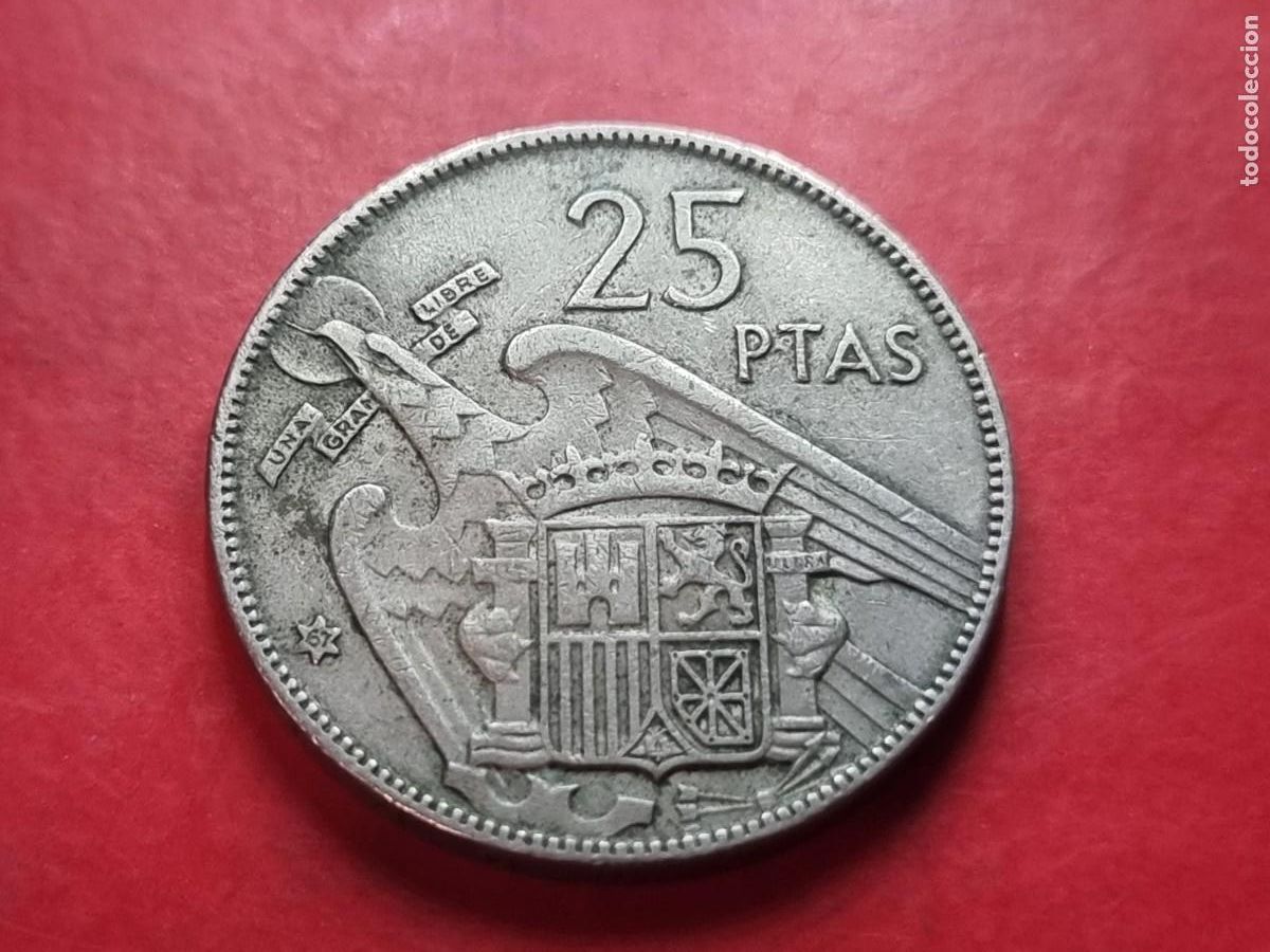 Moedas Franco: 25 PESETAS 1957 67* MBC