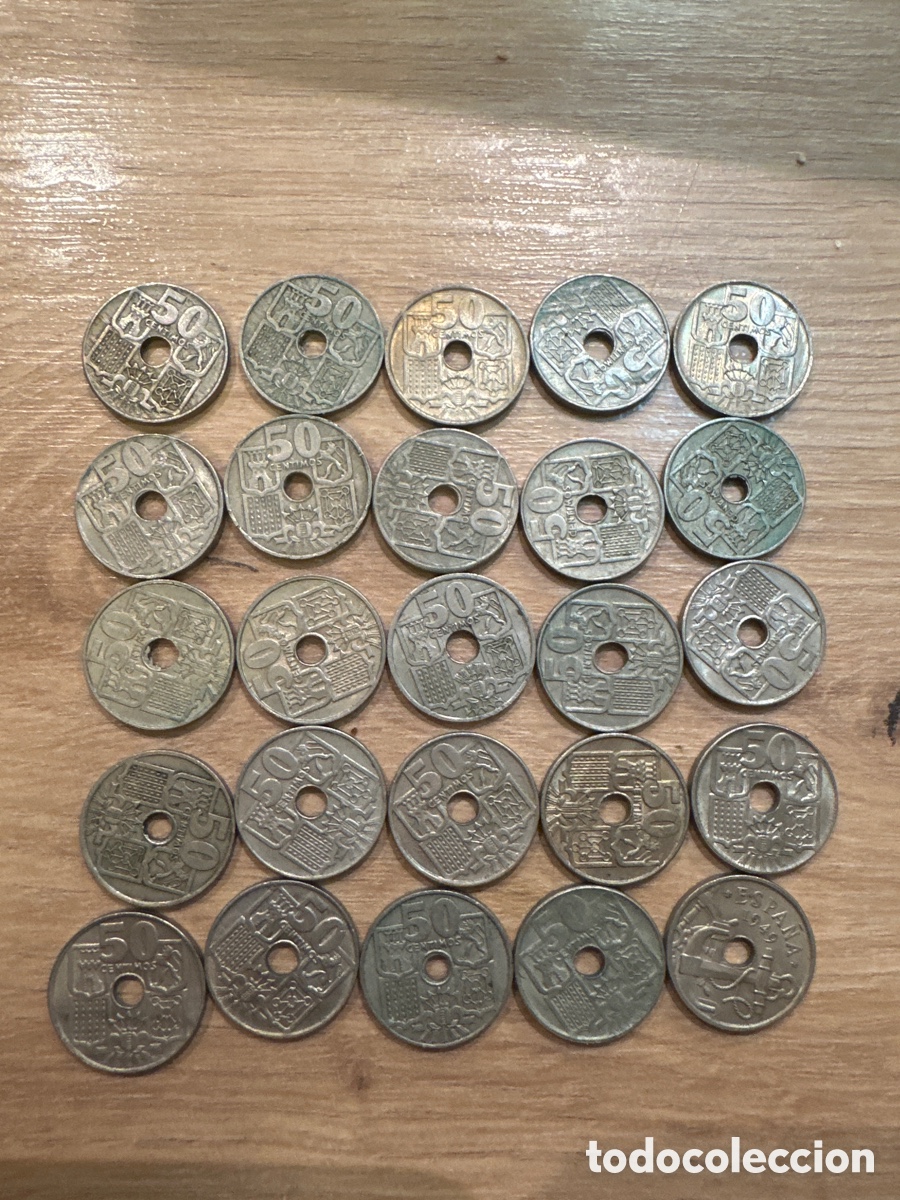 Monedas Franco: 25 monedas 50 c&eacute;ntimos 1949 - Foto 8