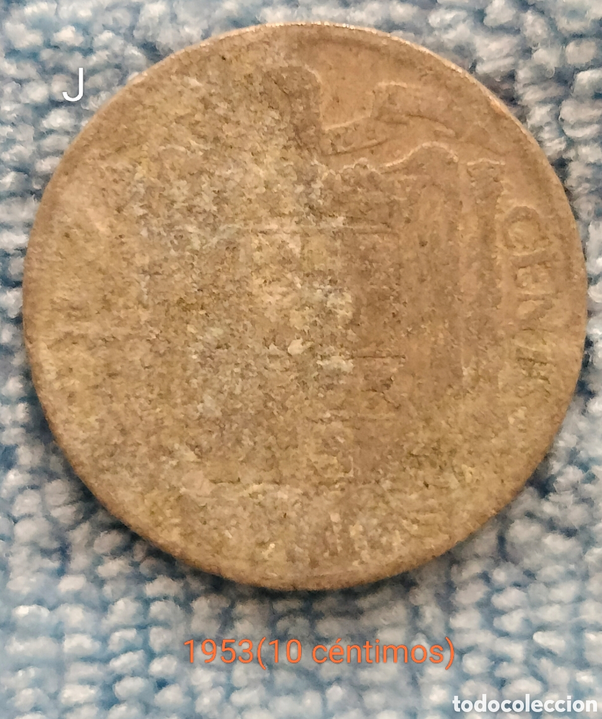 Monedas Franco: moneda de 10 c&eacute;ntimos de Espa&ntilde;a de 1953, - Foto 2