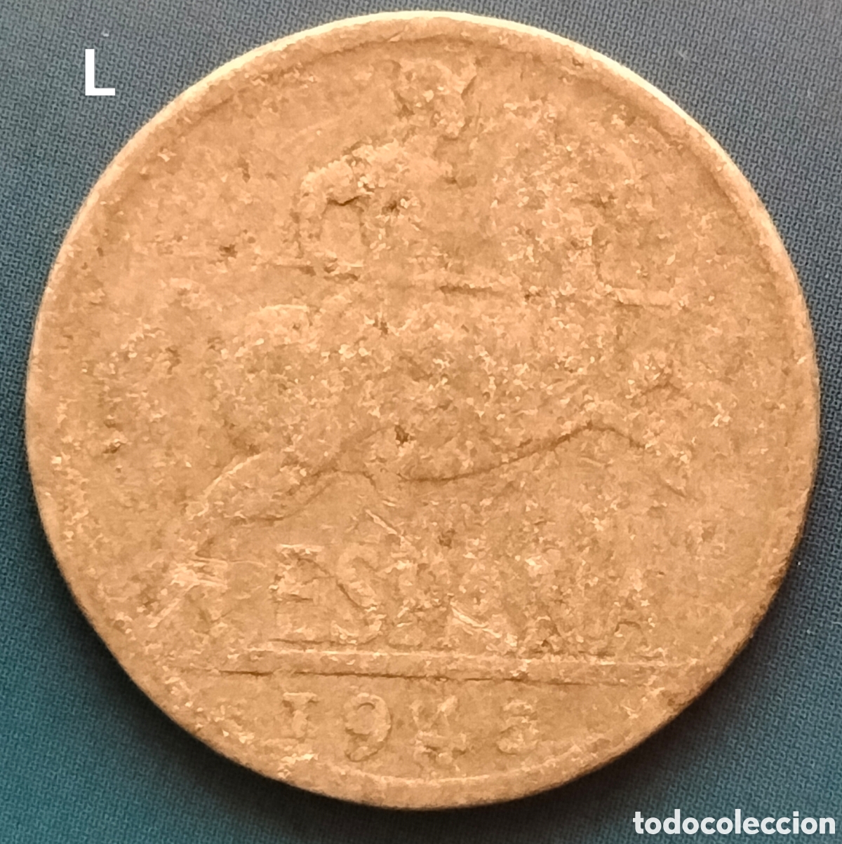 Monedas Franco: moneda de 10 c&eacute;ntimos de Espa&ntilde;a de 1945, - Foto 3
