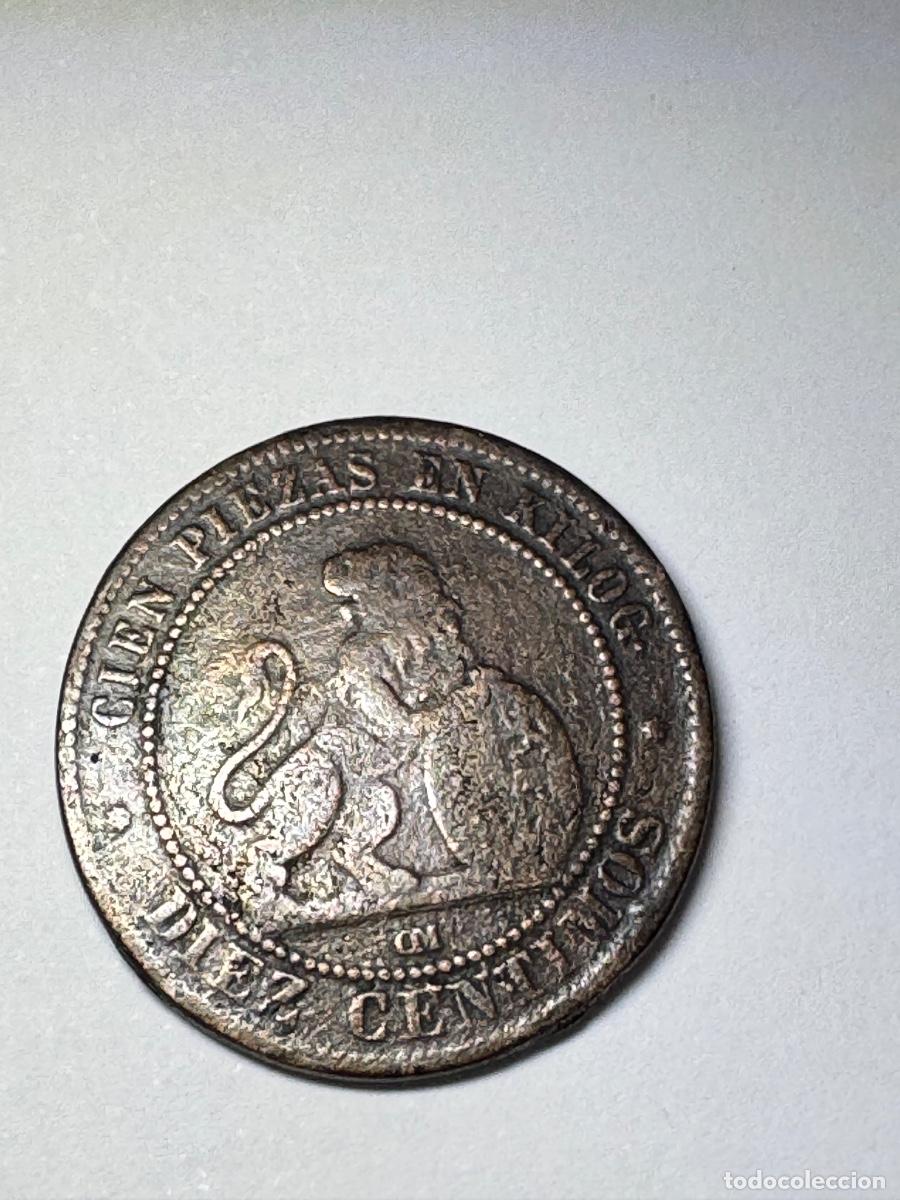 Monedas Franco: Moneda de cobre de diez c&eacute;ntimos 1870 - Foto 5