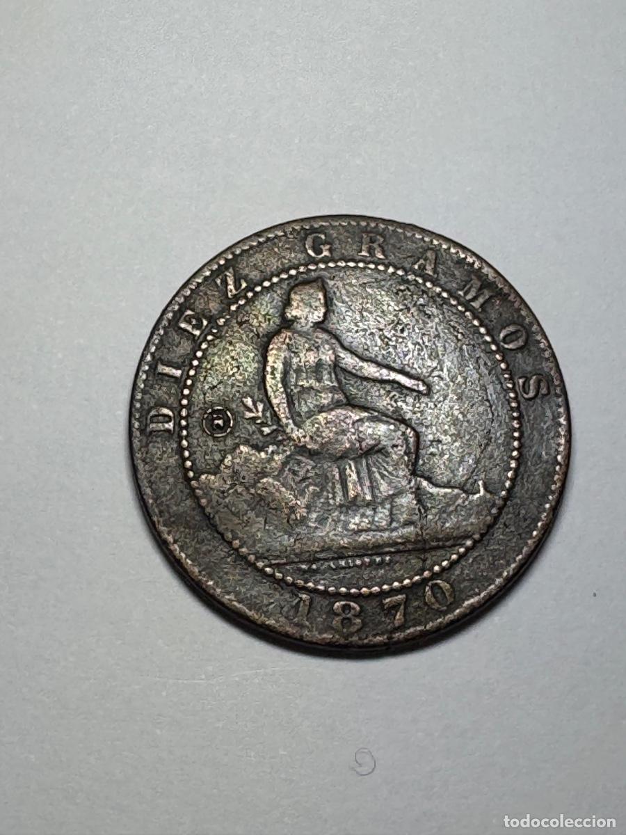 Monedas Franco: Moneda de cobre de diez c&eacute;ntimos 1870 - Foto 1