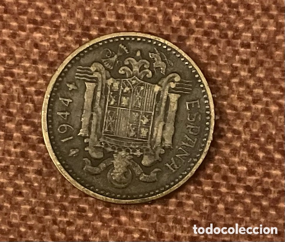 Monedas Franco: Moneda 1pta Franco 1944 - Foto 2