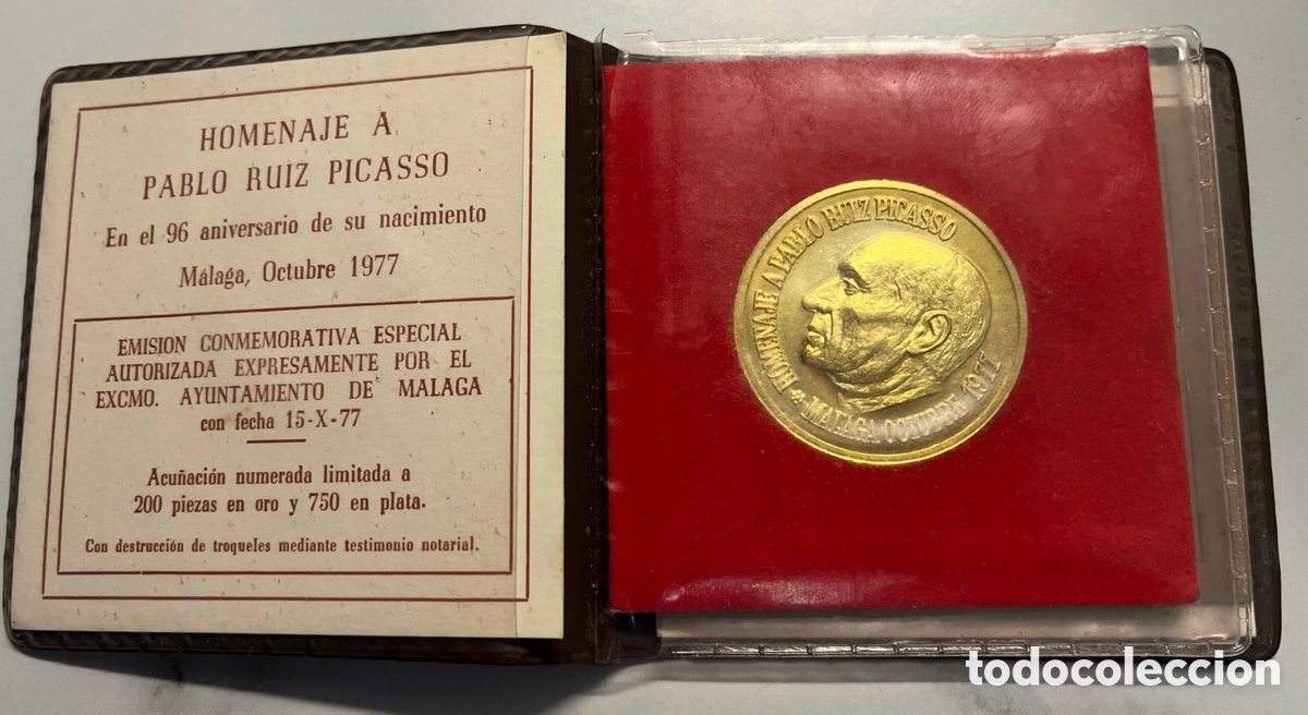 Monedas Franco: Moneda oro Picasso 22k - Foto 5