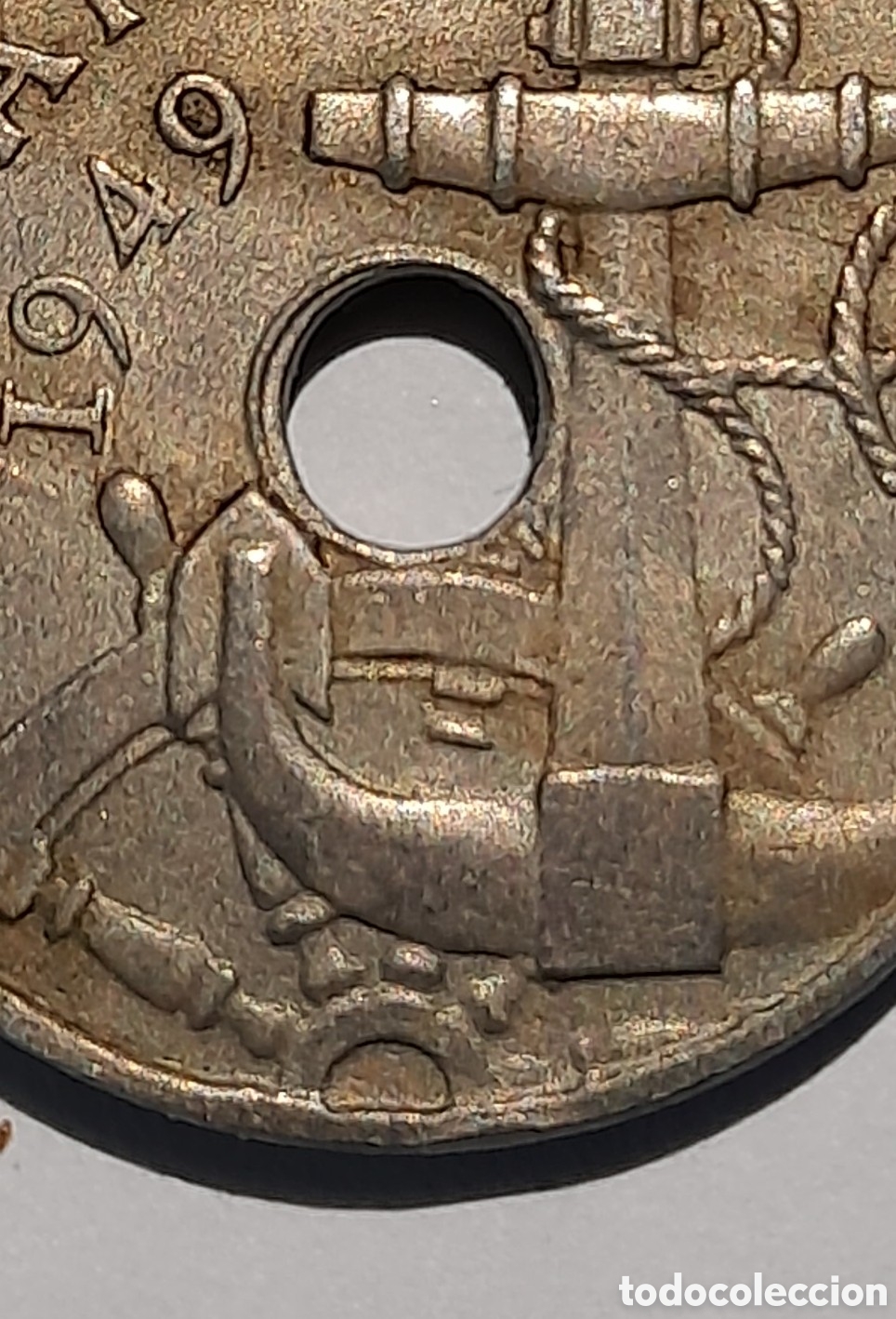 Monedas Franco: 50 C&eacute;ntimos 1949 *19 *51 con error ( Exceso de Metal) - Foto 4